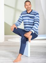 Voordeelverpakking: Set van pyjama en korte broek met V-hals 