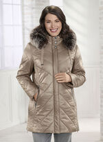 Jas met afneembare capuchon GOUDBEIGE