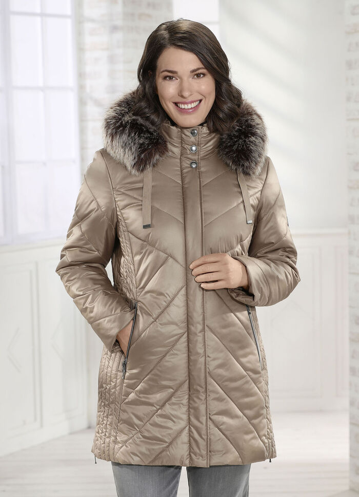 Jas met afneembare capuchon GOUDBEIGE