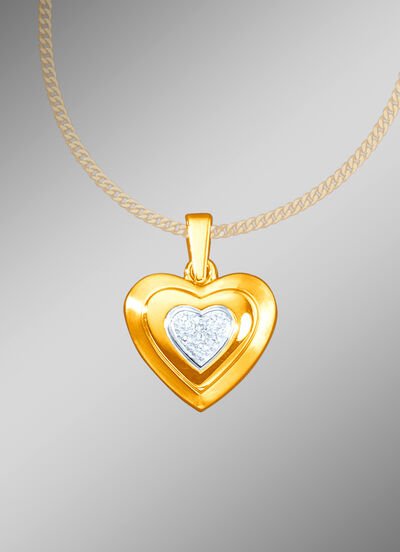 Harthanger in bicolor met diamant 