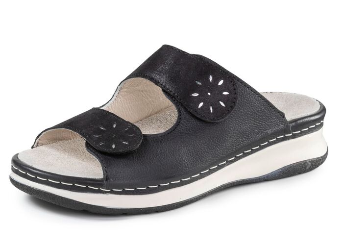 ELENA EDEN, comfortabele damesmuiltjes, breedte H, met uitneembaar voetbed SCHWARZ