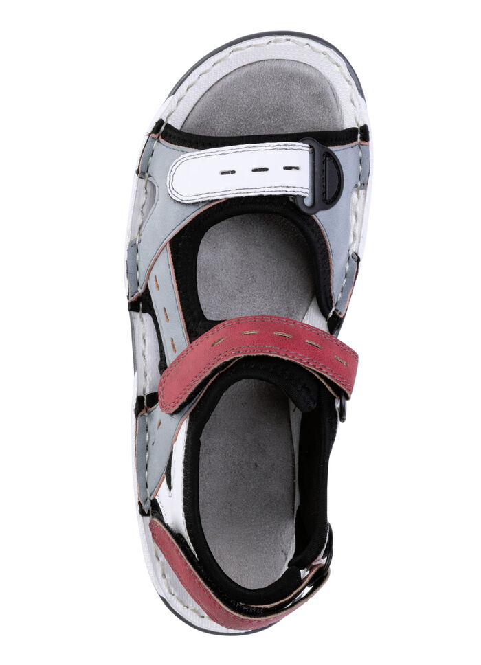 ELENA EDEN, sportieve dames trekkingsandalen, breedte G, met klittenbandsluiting BLEU-WEISS-ROT