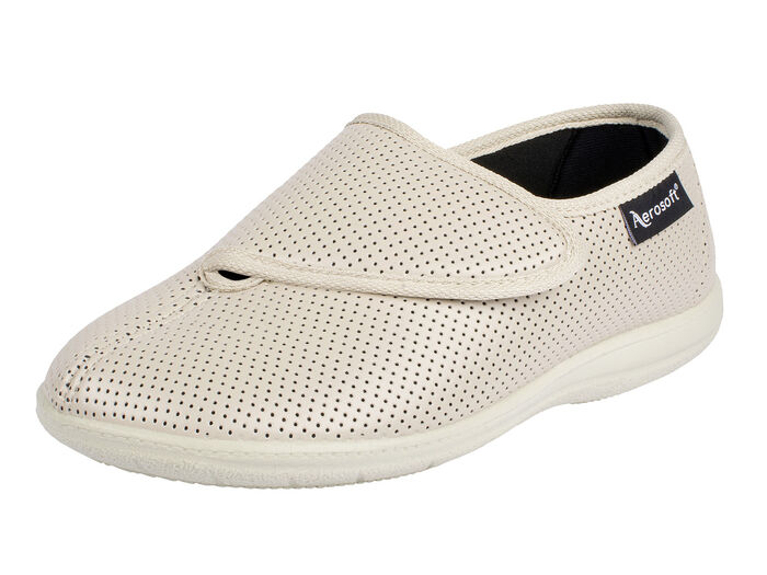 Aerosoft Flex damesschoen met klittenband in de breedte H voor sterke voeten BEIGE