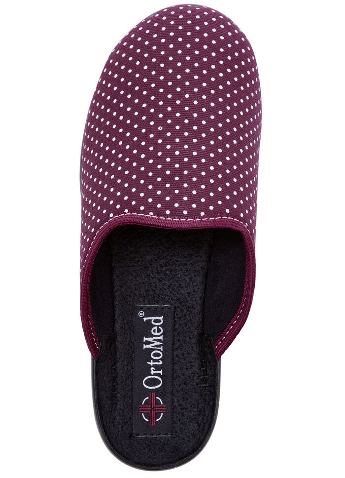 Set van twee pantoffels gemaakt van stippentextiel 1x BORDEAUX 1x ZWART