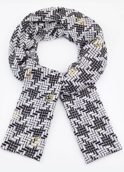 Sjaal met grafisch dessin 