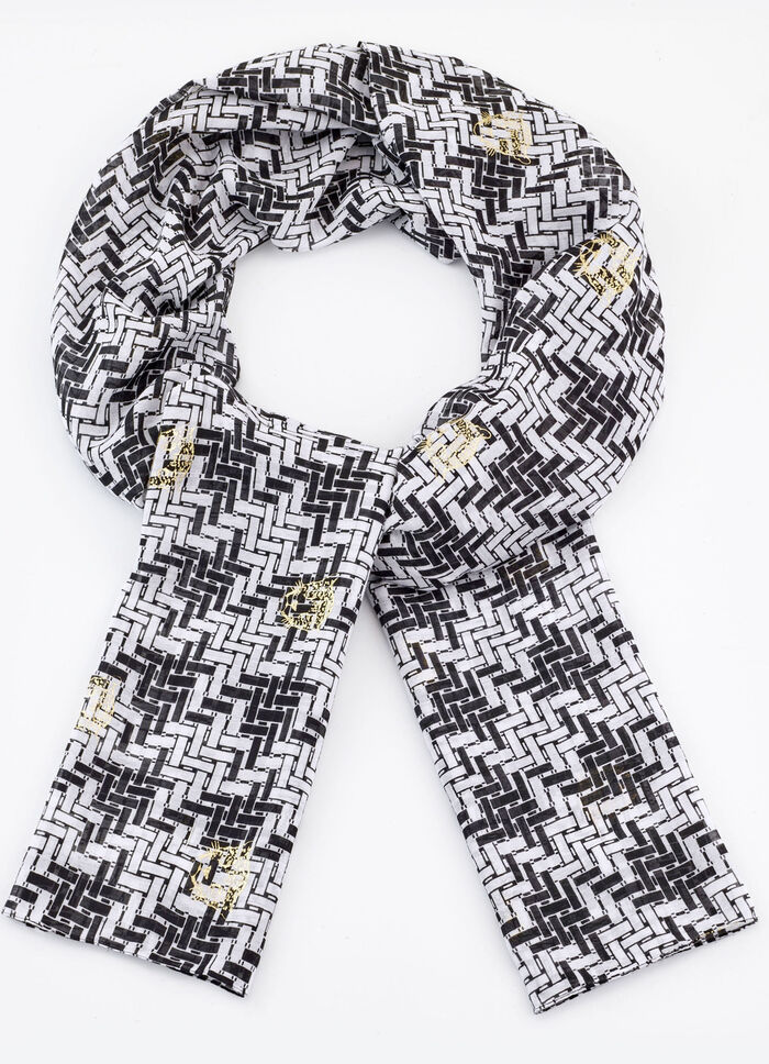 Sjaal met grafisch dessin 