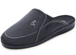 Tweepack klassieke herenpantoffels, breedte H, met elastische band BLAUW-ZWART