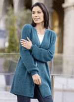 Lange cardigan met parelkwastje 
