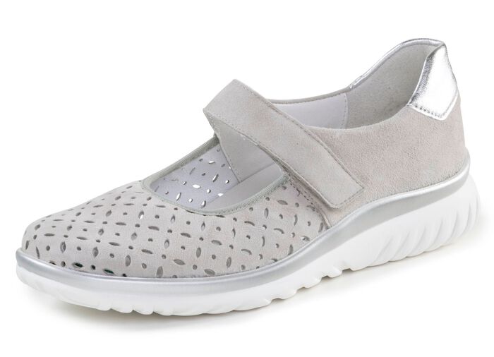 Bretels schoenen PASTELGRIJS-ZILVER