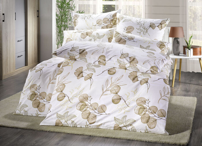Beddengoedset in Renforcé-kwaliteit BEIGE