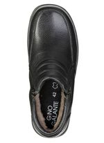 GINO GALANTE, gevoerde herenlaarzen, winterschoenen, met lamsvacht ZWART