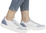 Remonte sneakers gemaakt van nappa- en suèdeleer met metallic afwerking BLAU-WEISS-SILBER