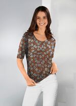 Shirt met briljante kleuren inkjetprint 