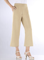 Broek in een modieus verkorte lengte BEIGE MELANGE