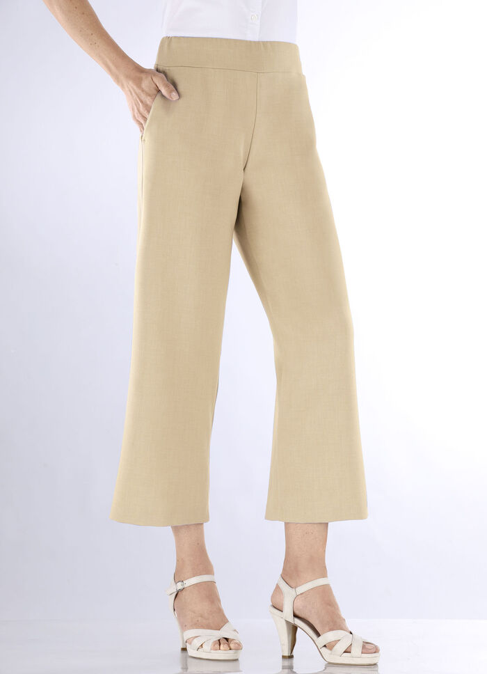 Broek in een modieus verkorte lengte BEIGE MELANGE