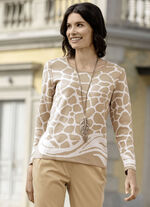 Trui in jacquarddessin SAND-WEISS