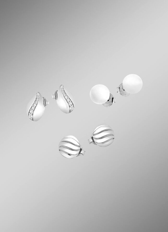 Sieradenset, 3-delig, bestaande uit drie paar oorstekers 