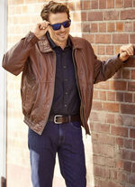 Leren blouson in 3 kleuren COGNAC