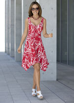 Jurk met decoratieve linten ROOD-WIT