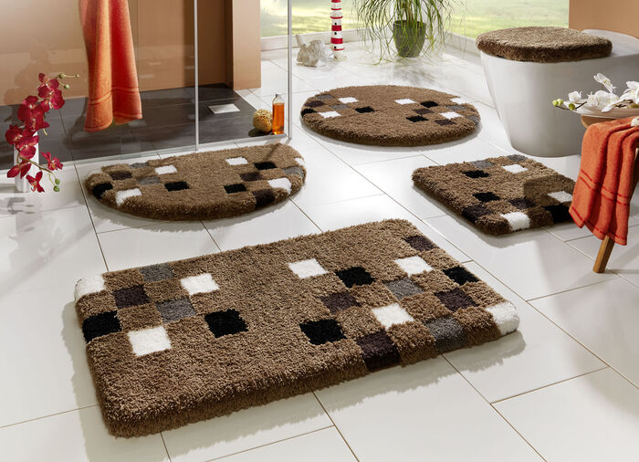 Badkamerset met latex, antislip achterkant BRUIN