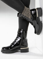 Rieker, stijlvolle dames enkellaarsjes, winterschoenen, met rits SCHWARZ-GOLD