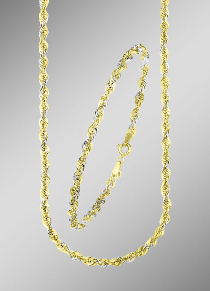 Stijlvolle koordkettingset van 585/- fijn goud 