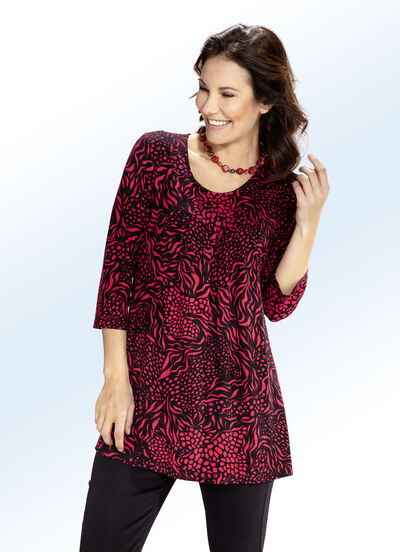 Lang shirt met plooien in 3 kleuren 