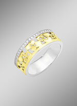 Damesring in bicolor met zirkonia 
