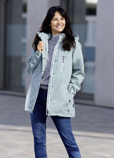 Functionele jas met afneembare capuchon 