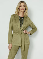 Lange blazer met sjaalkraag 