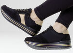 Remonte, trendy damessneakers, breedte G, met uitneembaar voetbed SCHWARZ-GOLD