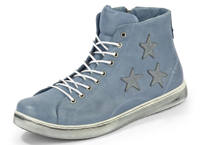 Andrea Conti veterlaarzen van rundnappaleer JEANSBLEU-GRIJS