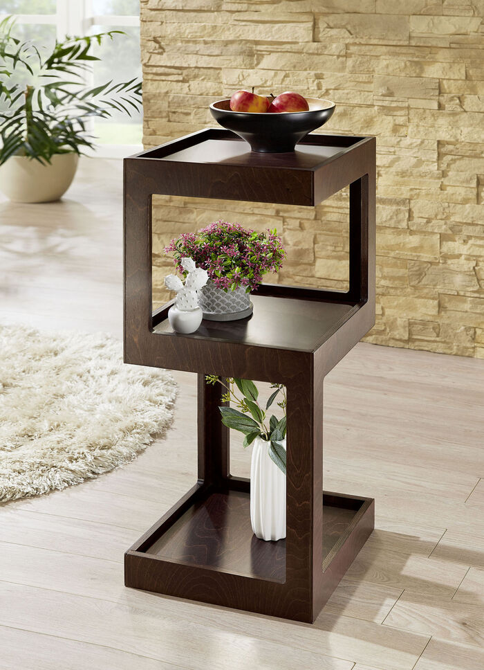 Moderne bijzettafel OKKERNOOT
