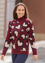 Trui met hartjesmotieven 