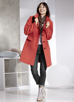 Korte jas met naadzakken BAKSTEENROOD