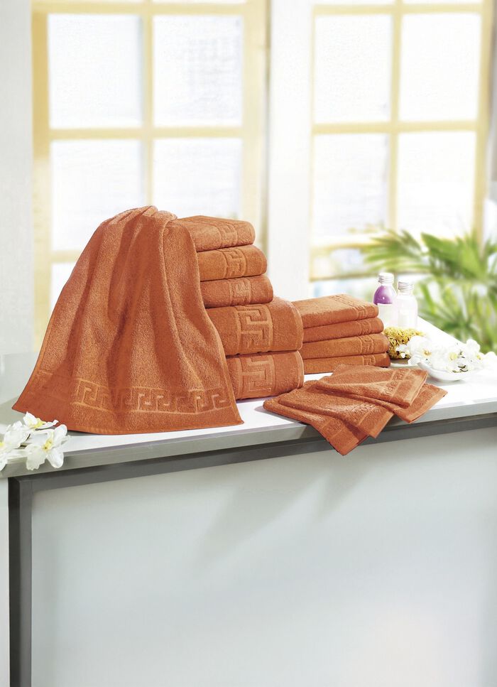 Badstofserie met meander-jacquardstructuur 