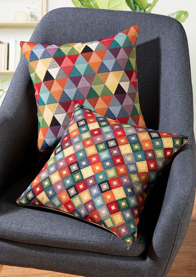 Kleurrijke kussenslopen met ritssluiting 