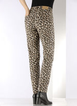 Broek in trendy luipaardprint BEIGE-ZWART-BRUIN