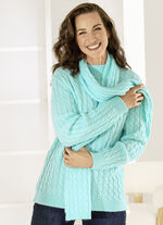 Trui met sjaal in zachte kwaliteit IJSBLAUW