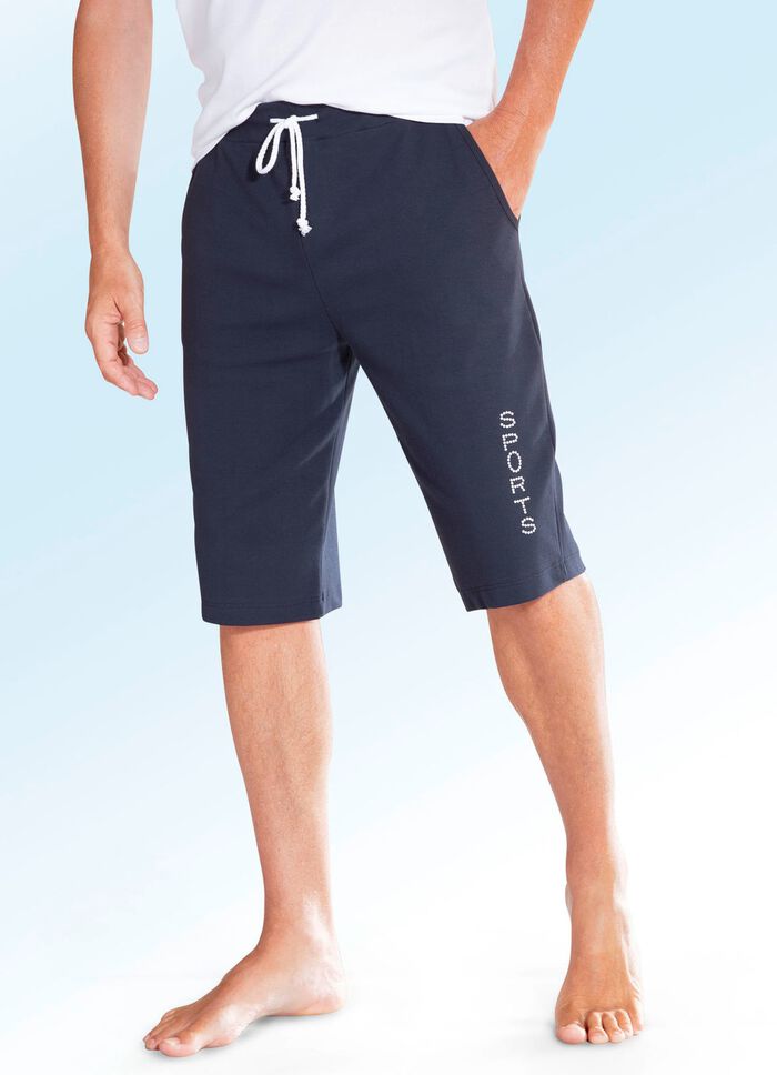 Bermuda met brede tailleband in 4 kleuren MARINE