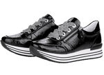 Remonte sneakers met effectieve vetersluiting ZWART