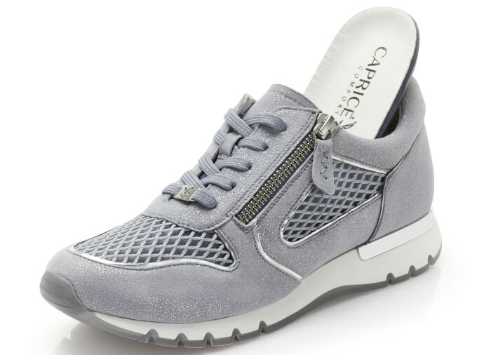 Caprice, comfortabele damessneakers, breedte H, met uitneembaar voetbed JEANS