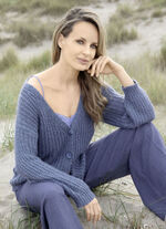 Cardigan met paillettengaren JEANSBLAUW GEMÊLEERD