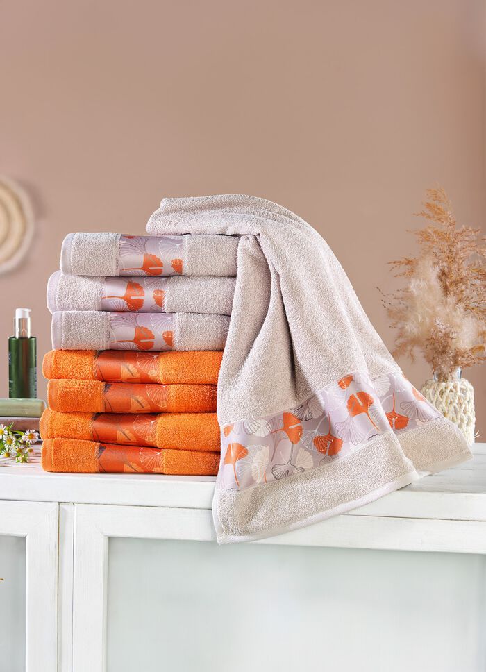 Badstofserie met bedrukte polyesterrand 