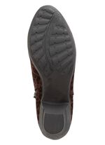 Andrea Conti, trendy dames enkellaarsjes, met rits BRUIN-ZWART