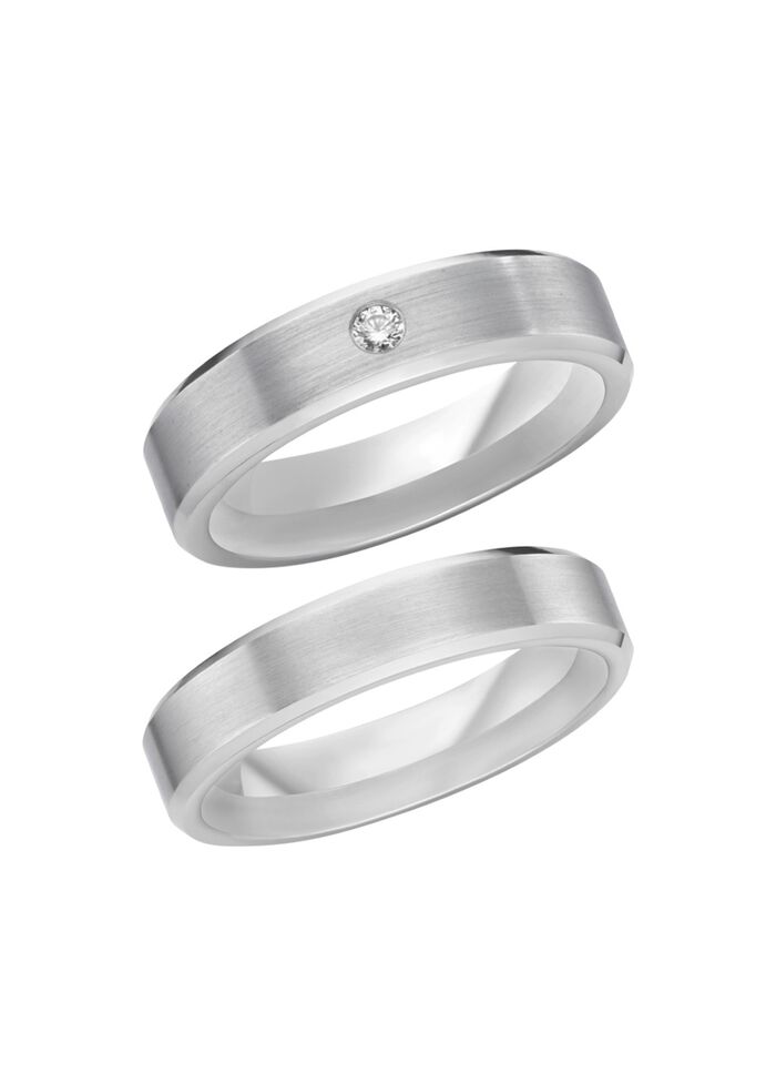 Gematteerde trouwring in zilver 925/- fijn 