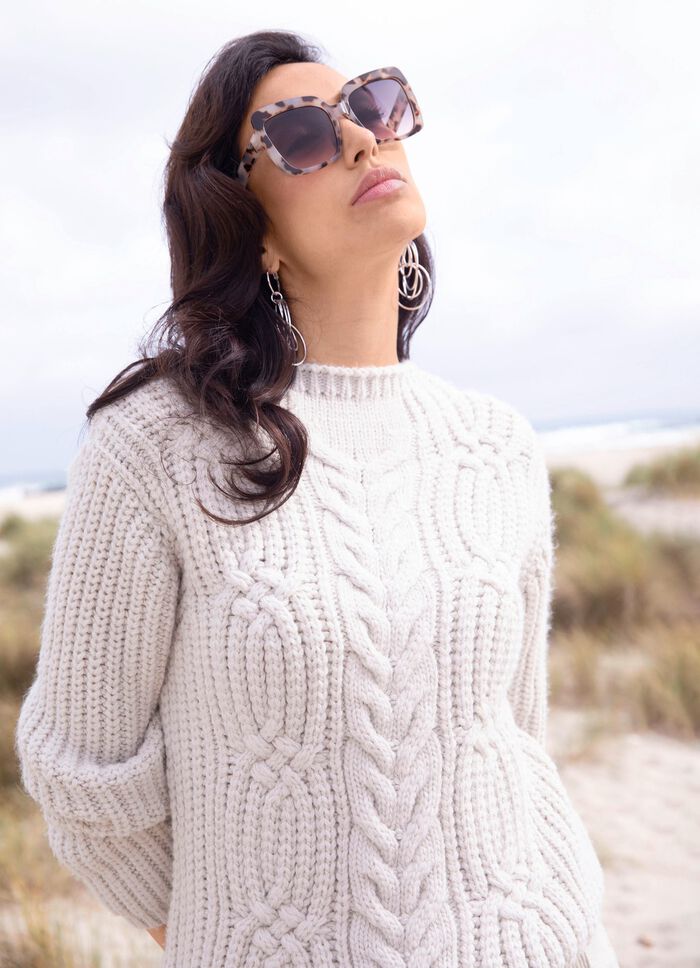 Trui van zachte, grove breistof 