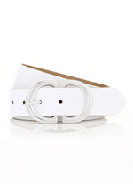 Modieuze leren damesriem, 3,5 cm breed WEISS