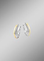 Creolen in twee kleuren met synthetische zirkonia 