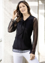 2-delige set bestaande uit shirt en tanktop ZWART